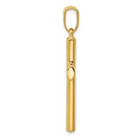 14K Yellow Gold Reversible Textured One Side Polished Back Cross Pendant view 2