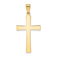 14K and White Rhodium Diamond-cut Cross Pendant view 4
