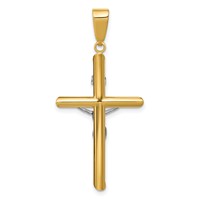 14K Two-tone Hollow Crucifix Pendant view 4