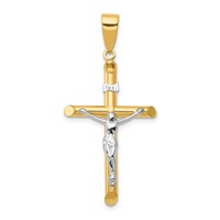 14K Two-tone Hollow Crucifix Pendant view 1