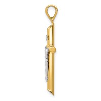 14K Two-tone Hollow Crucifix Pendant view 2
