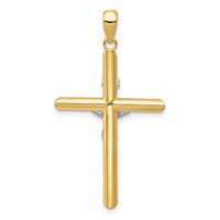 14K Two-tone Hollow Crucifix Pendant view 4