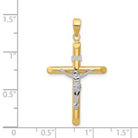 14K Two-tone Hollow Crucifix Pendant view 3
