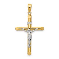 14K Two-tone Hollow Crucifix Pendant view 1
