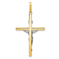 14K Two-tone Crucifix Pendant view 4