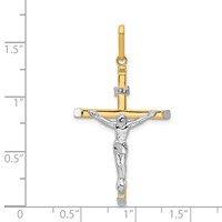 14K Two-tone Crucifix Pendant view 3
