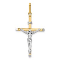 14K Two-tone Crucifix Pendant view 1