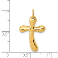 14K Yellow Gold Polished Freeform Cross Pendant view 4