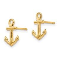 14K Anchor Post Earrings view 2