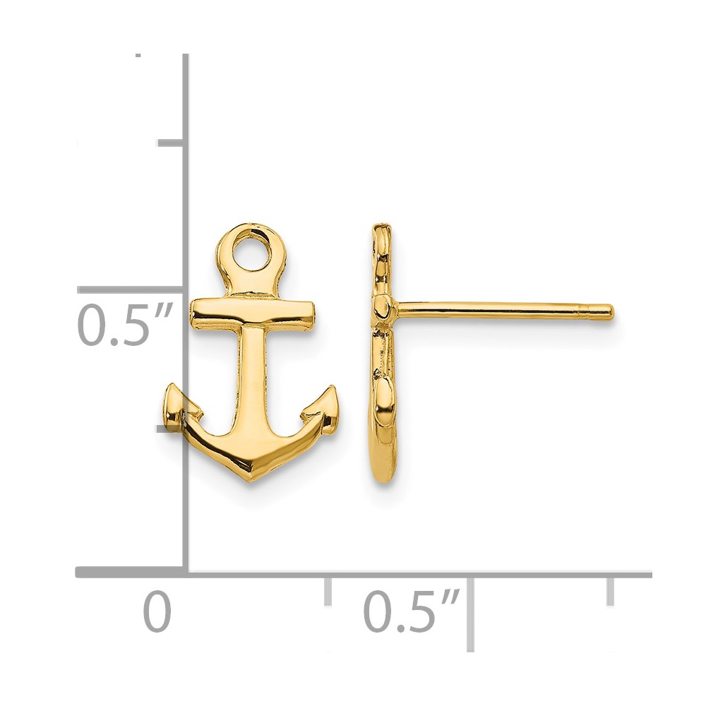 14K Anchor Post Earrings (K4502)