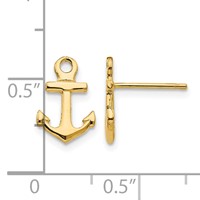 14K Anchor Post Earrings view 4
