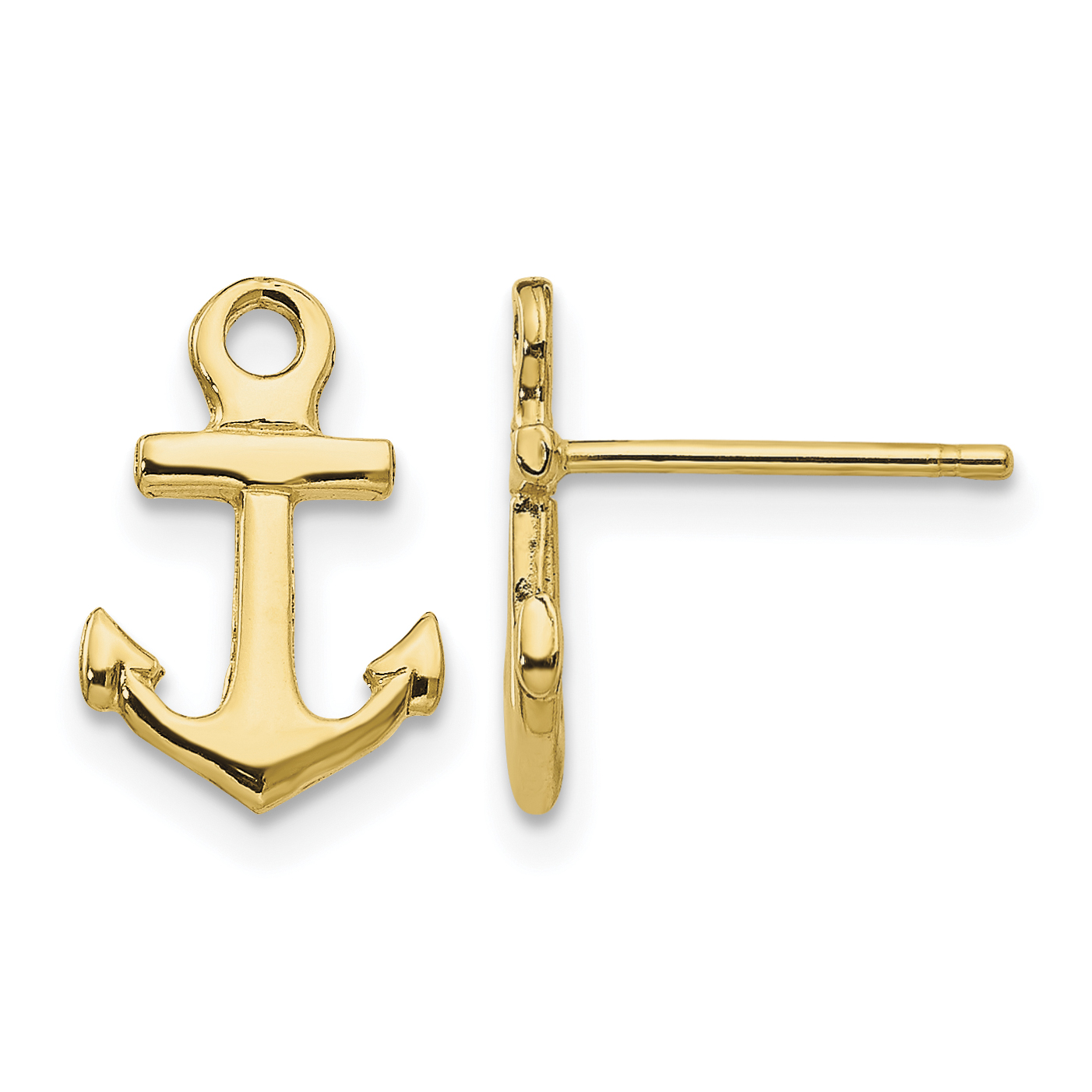 14K Anchor Post Earrings (K4502)