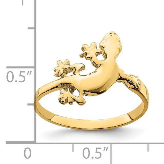 14K Polished Lizard Ring
