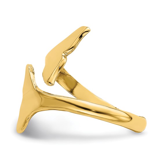 14K Double Whale Tails Bypass Ring