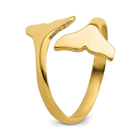 14K Double Whale Tails Bypass Ring