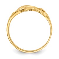 14K Double Dolphins with Waves Ring view 2