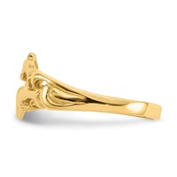 14K Double Dolphins with Waves Ring view 4