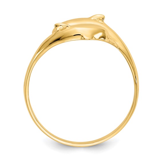 14K Double Dolphins Bypass Ring