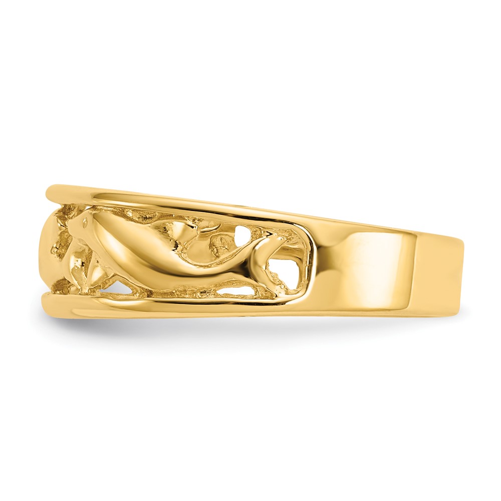 14K Triple Dolphin Band Ring (K4558)
