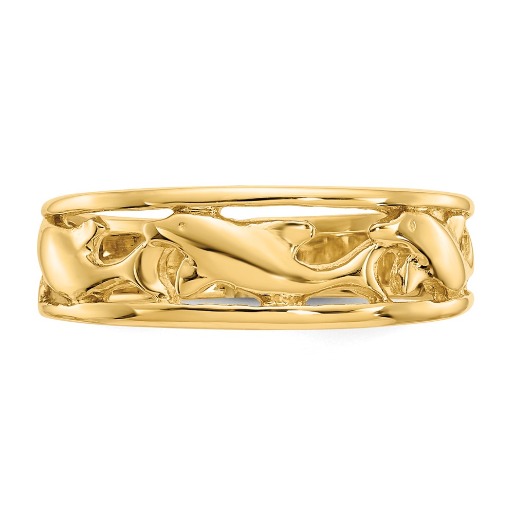 14K Triple Dolphin Band Ring (K4558)