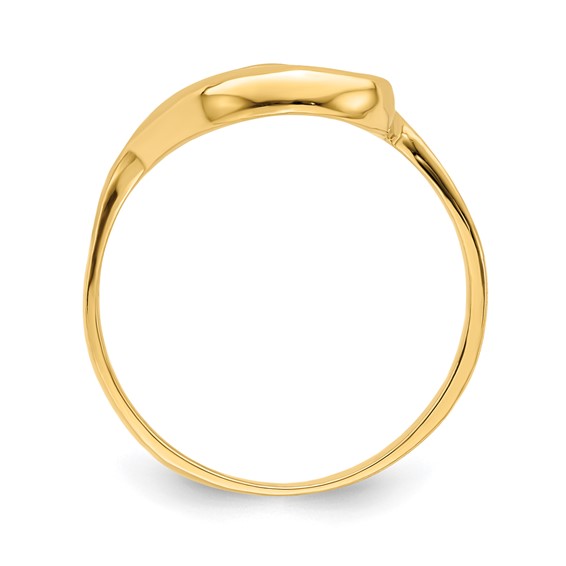 14K Tilted Open Heart Ring
