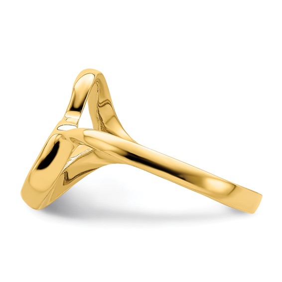 14K Tilted Open Heart Ring