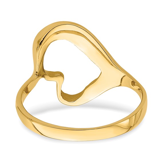 14K Tilted Open Heart Ring
