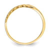 14K Yellow Gold Polished Criss Cross Pattern Hearts Ring view 2