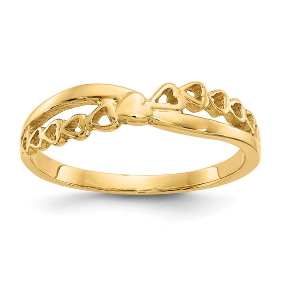 Gold Polished Heart Rings