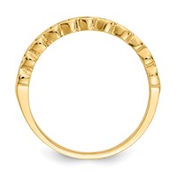 14K Yellow Gold Polished Chain Hearts Ring view 2