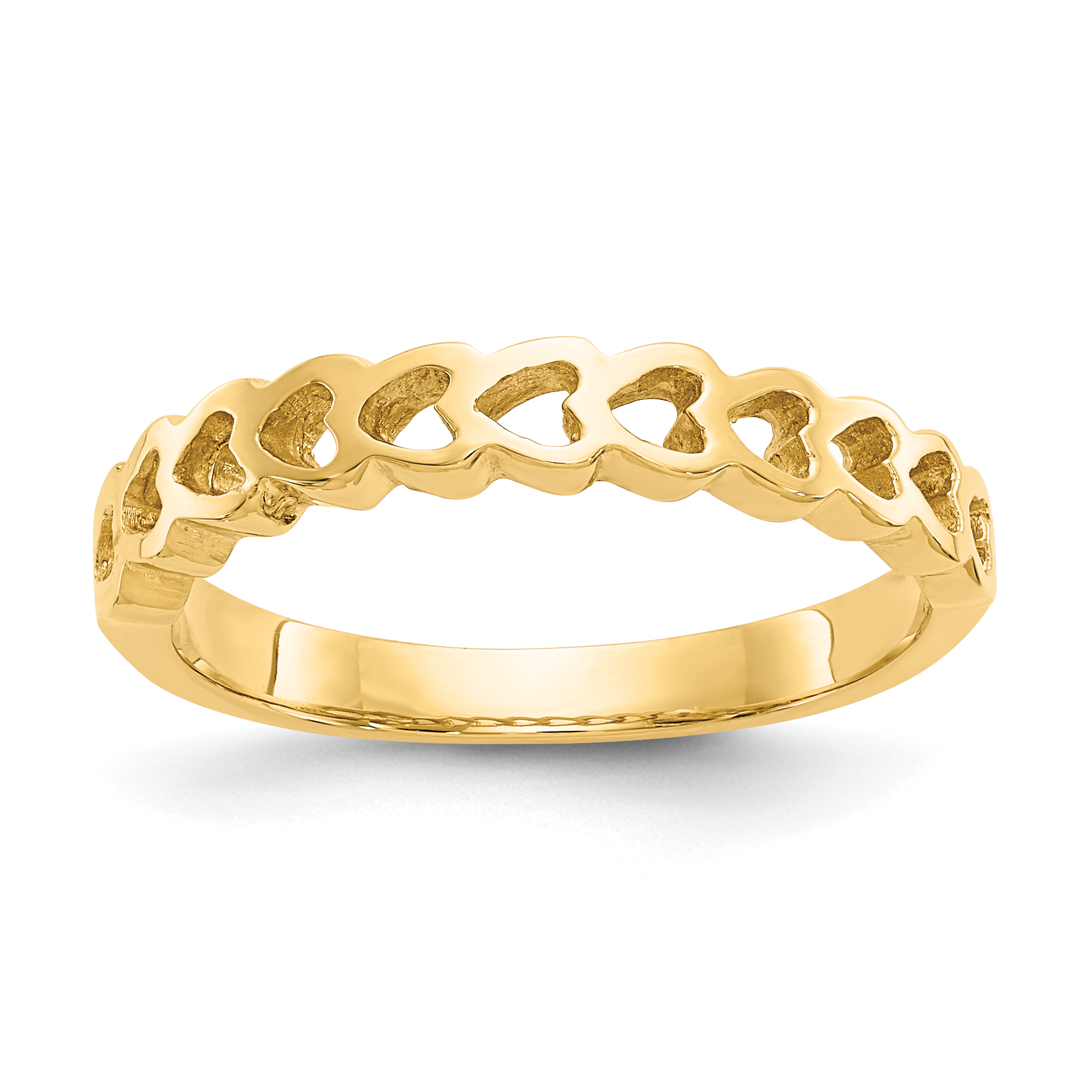 14k Polished Hearts Ring (K4569)