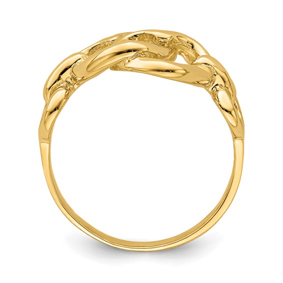 14K Double Cut-out Linked Hearts Ring