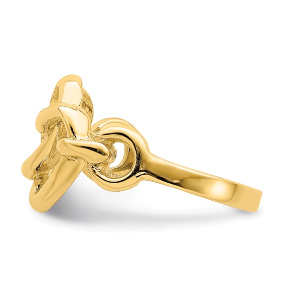 14K Double Cut-out Linked Hearts Ring