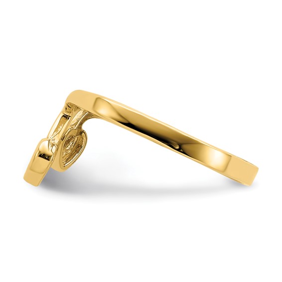 14K Double Heart Drop Ring