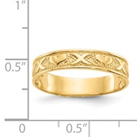 14K Yellow Gold Polished X and Hearts Ring view 3