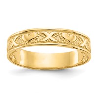 14K Yellow Gold Polished X and Hearts Ring view 1