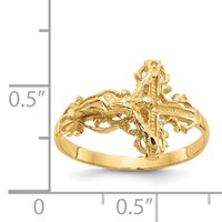 14K Diamond-cut Crucifix Ring view 3