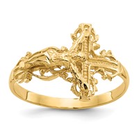 14K Diamond-cut Crucifix Ring view 1