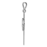 14K White Gold Claddagh Cross Pendant view 2