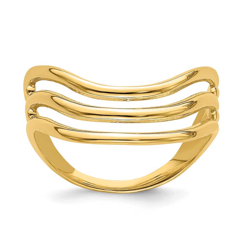 14K Triple Wave Fashion Thumb Ring