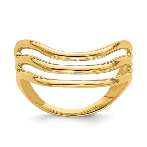 14K Polished Triple Wave Fashion Thumb Ring Size 9