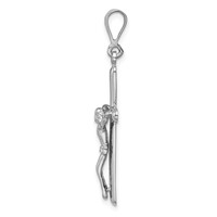 14K White Gold Crucifix Pendant view 2