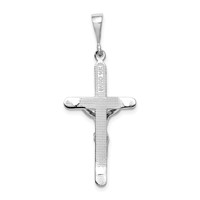 14K White Gold Crucifix Pendant view 4