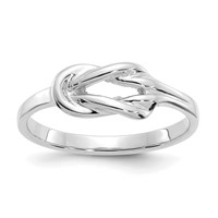 14K White Gold Freeform Knot Ring view 1