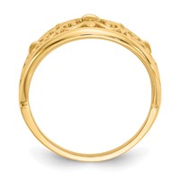 14K Yellow Gold Fleur-De-Lis Tapered Filigree Ring view 2