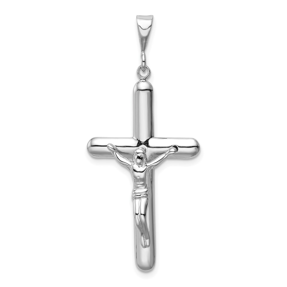 14K White Gold Crucifix Pendant