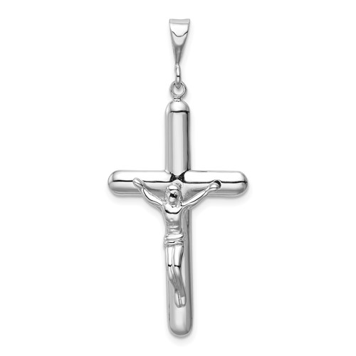 14K White Gold Crucifix Pendant