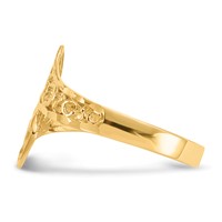 14K Yellow Gold Lacey Diamond-cut By-pass Ring view 4
