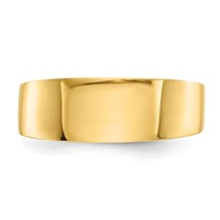 14K Yellow Gold 3-6mm Flat-top Tapered Cigar Band Ring view 5