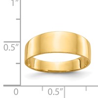 14K Yellow Gold 3-6mm Flat-top Tapered Cigar Band Ring view 3